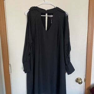 Nwt yoins ladies black dress long sleeve with cut outs and slit sleeves